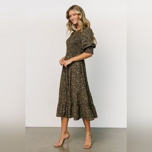 Baltic Born Black and Cream Floral Dress